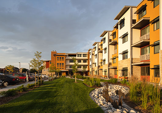 KCI/Krische Construction recently completed the $10.5 million Fall River Apartments in Longmont, CO, for the Longmont Housing Authority. The new construction project is a 60-unit, low-income qualifying apartment building.